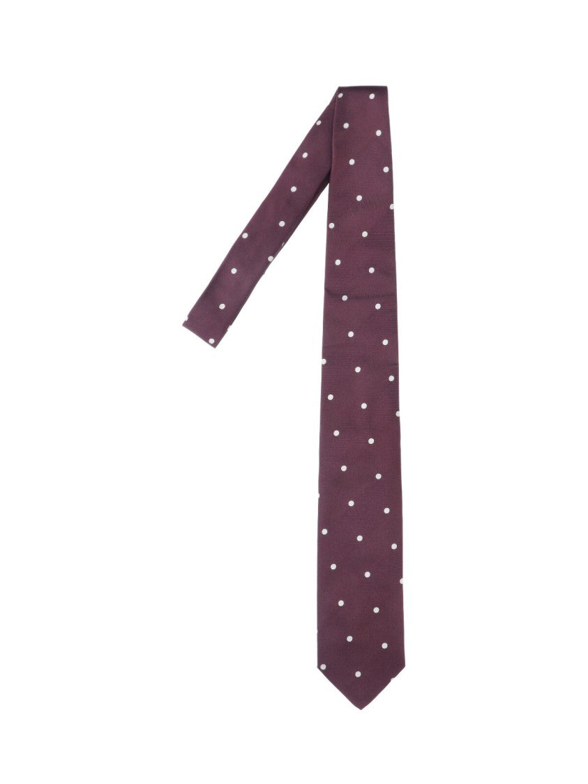 Lardini Polka Dot Silk Tie With Adjustable Length