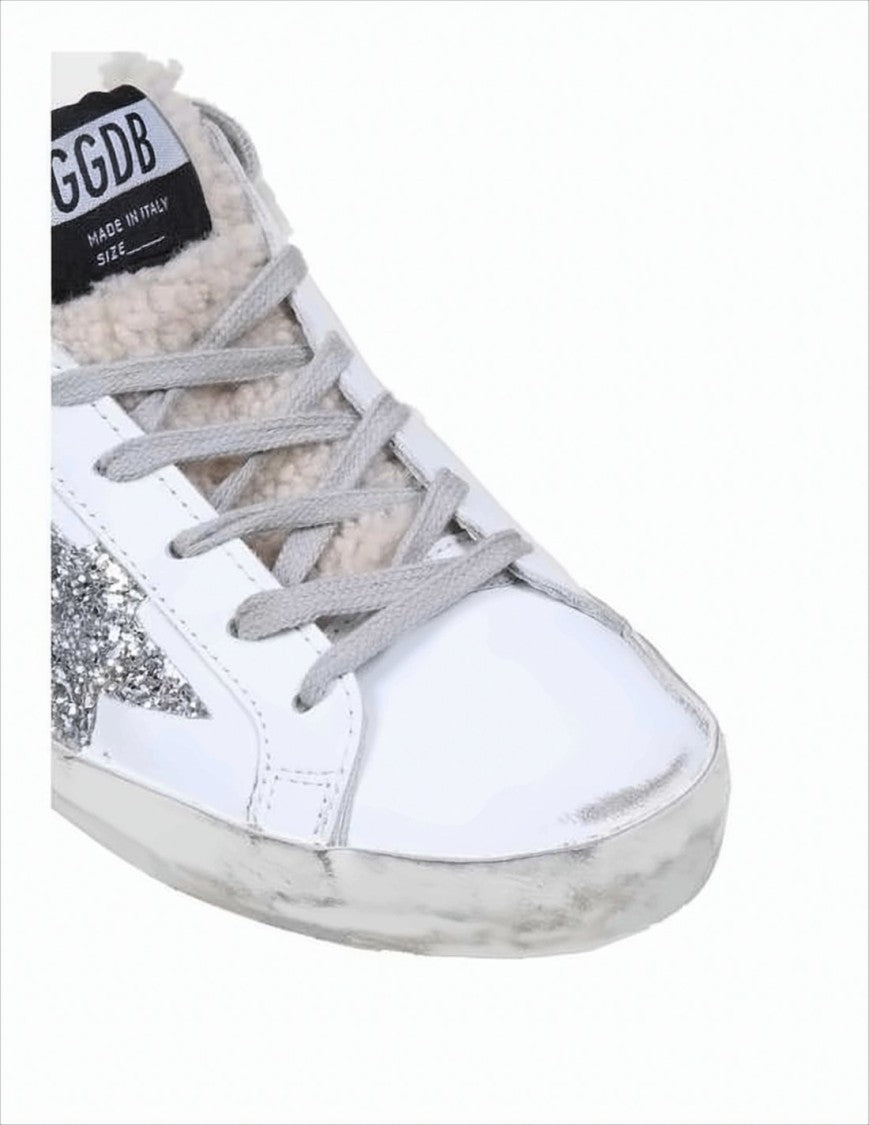 Golden Goose Distressed Slip-On Sneakers With Glitter Star Accents