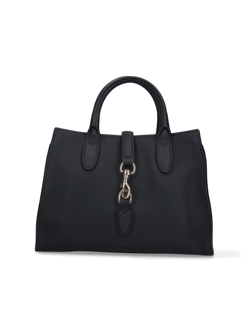 Gucci Black Pebbled Leather Medium Tote Bag