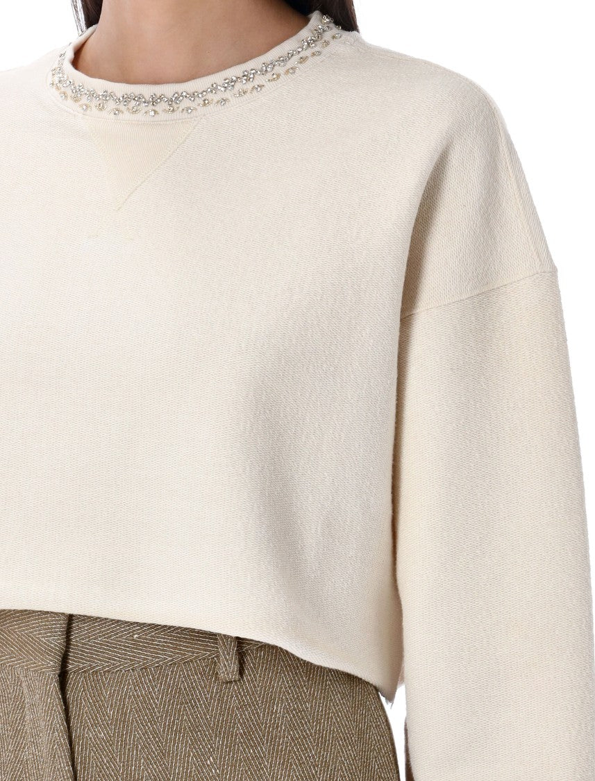 Golden Goose Crew Neck Fleece Embroidery Sweatshirt