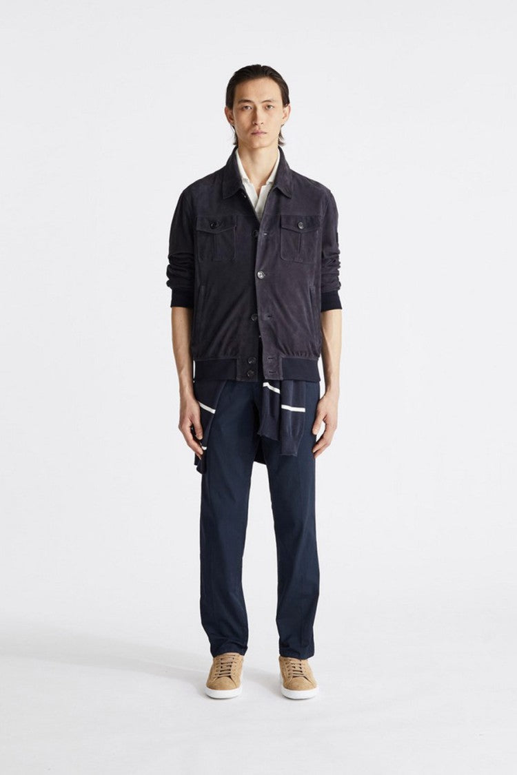 Peuterey Blue Nylon Zip-Up Bomber Jacket