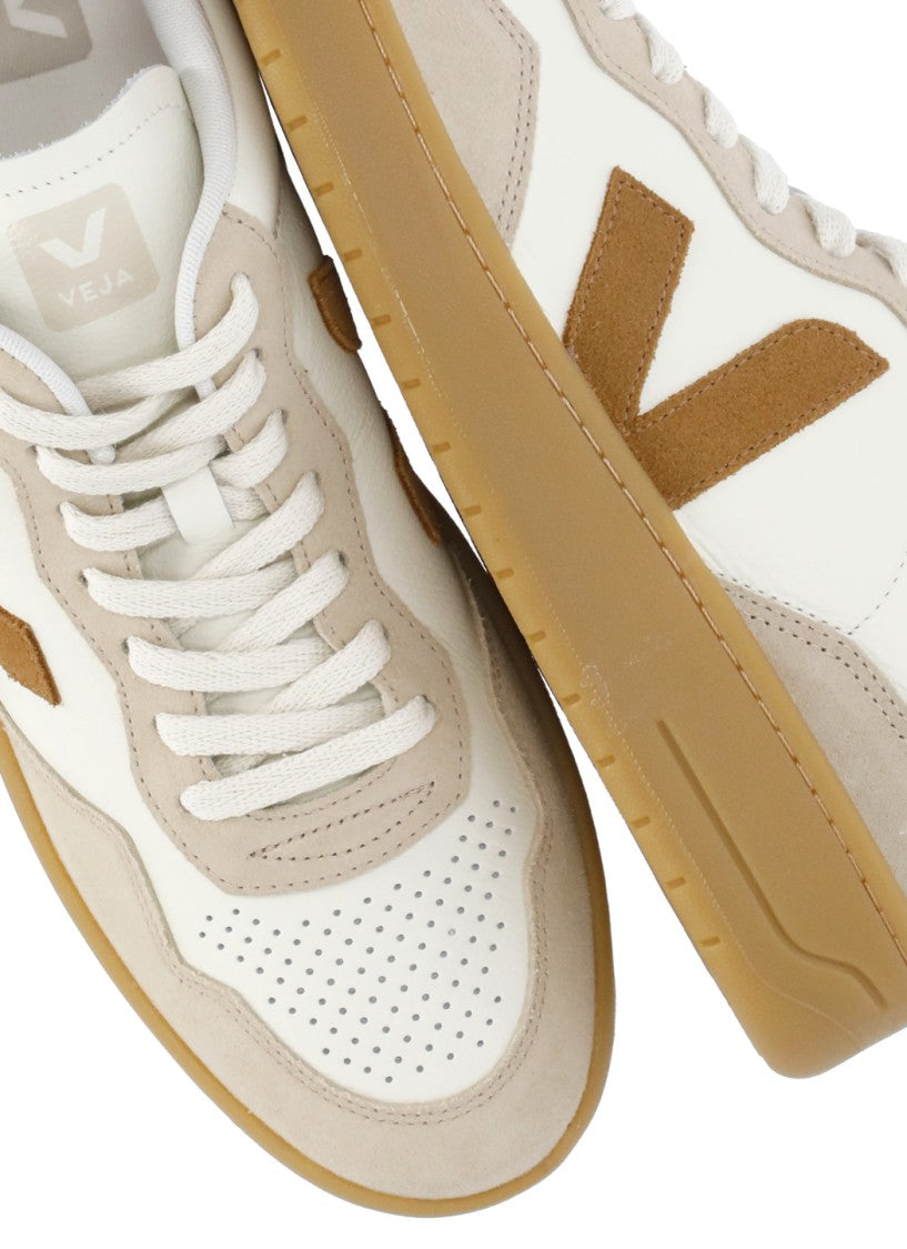Veja V-90 White Suede Low-Top Sneakers