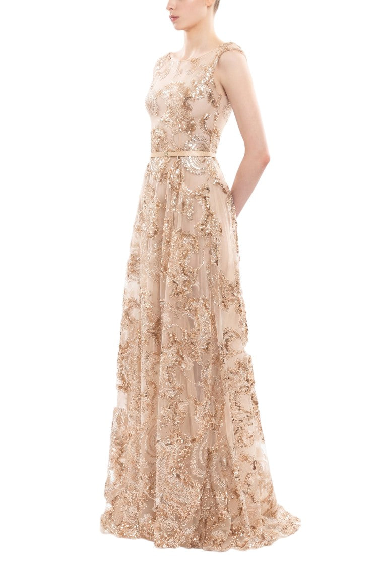 Saiid Kobeisy Embroidered Tulle Long Dress