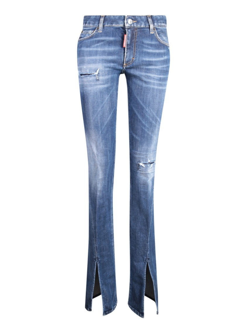 Dsquared2 Blue Faded Ripped Jeans