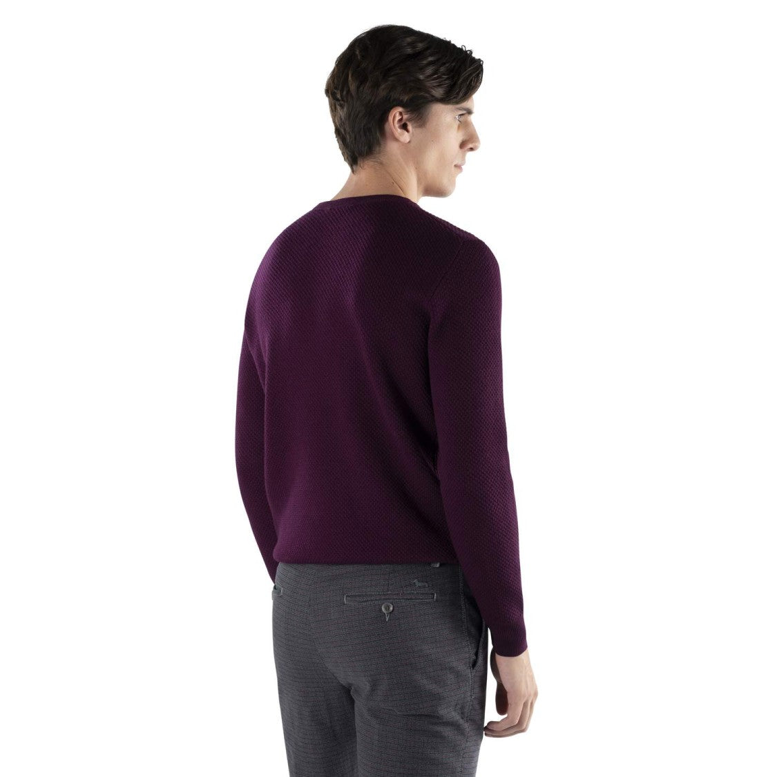 Harmont & Blaine Textured Knit Sweater With Iconic Dachshund Embroidery