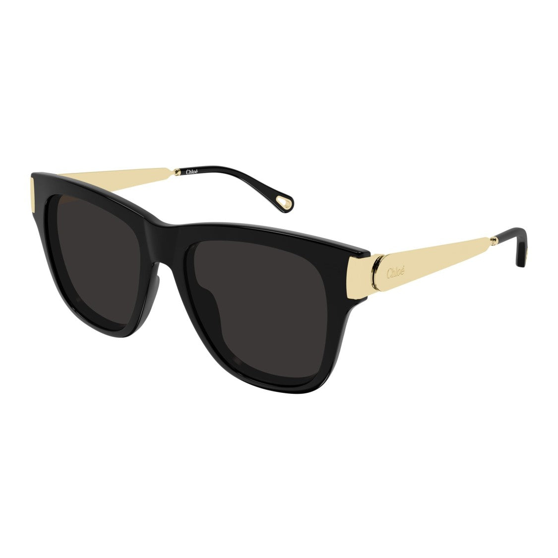 Chloé Bold Square Frame Sunglasses With Glossy Black Front
