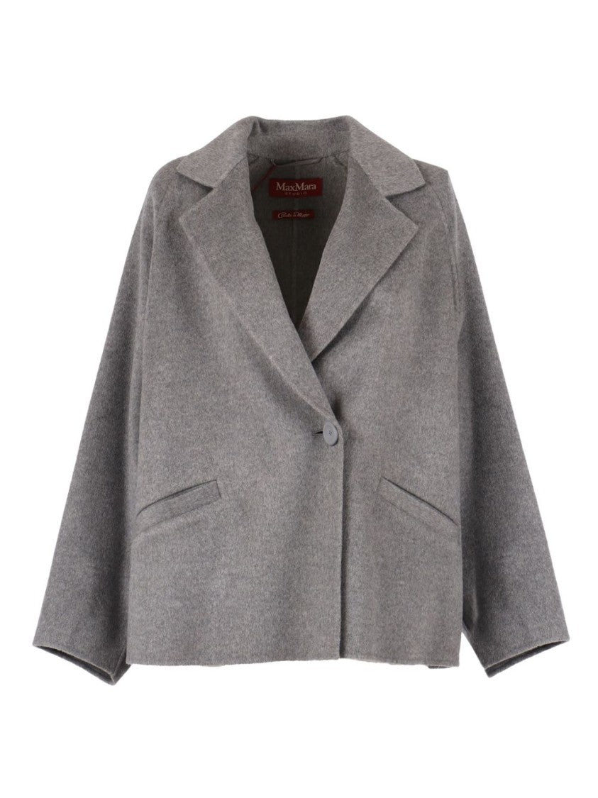 Max Mara Grey Double-Breasted Coat