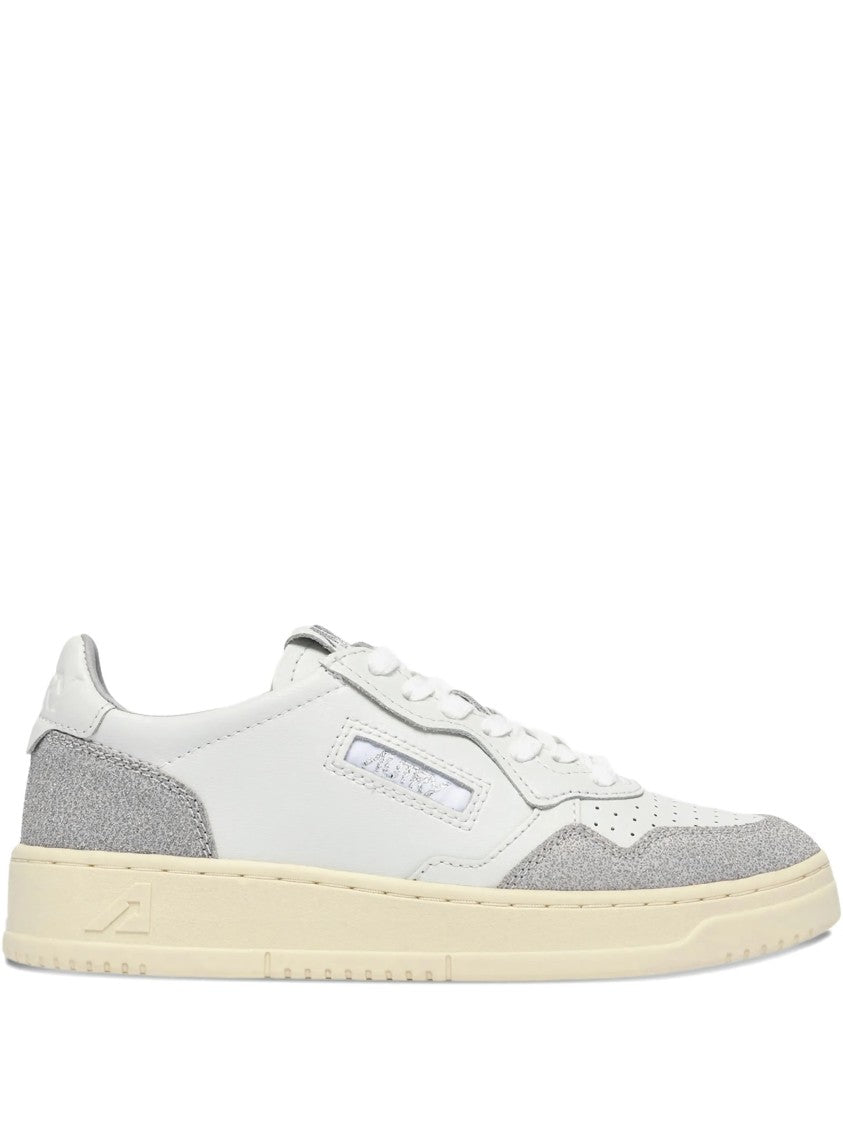 Autry White Medalist Low Perforated Suede Sneakers