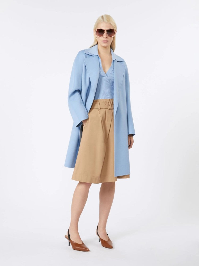 Max Mara Ribbed Knit Top With Soft Collar