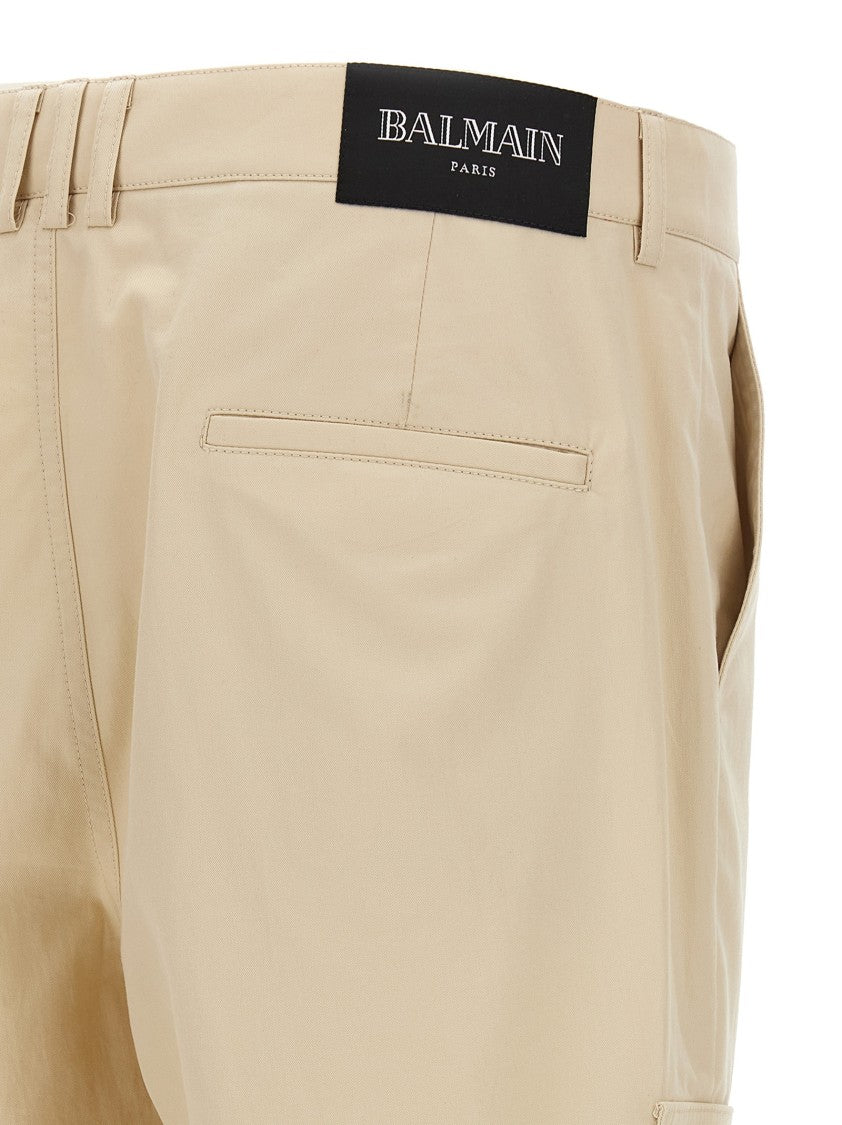 Balmain Cargo Crop Pants With Metal Coin Buttons