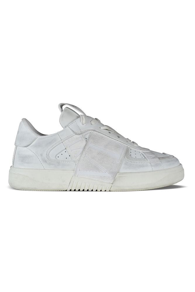 Valentino Garavani Distressed White Leather Vl7n Sneakers