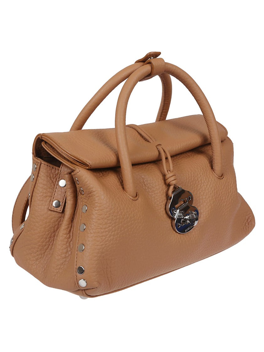 Zanellato Structured Leather Handbag With Metallic Clasp
