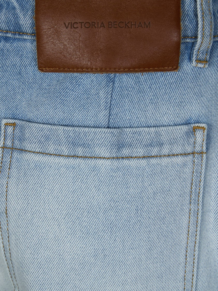 Victoria Beckham Light Blue Alina Faded Straight-Leg Jeans