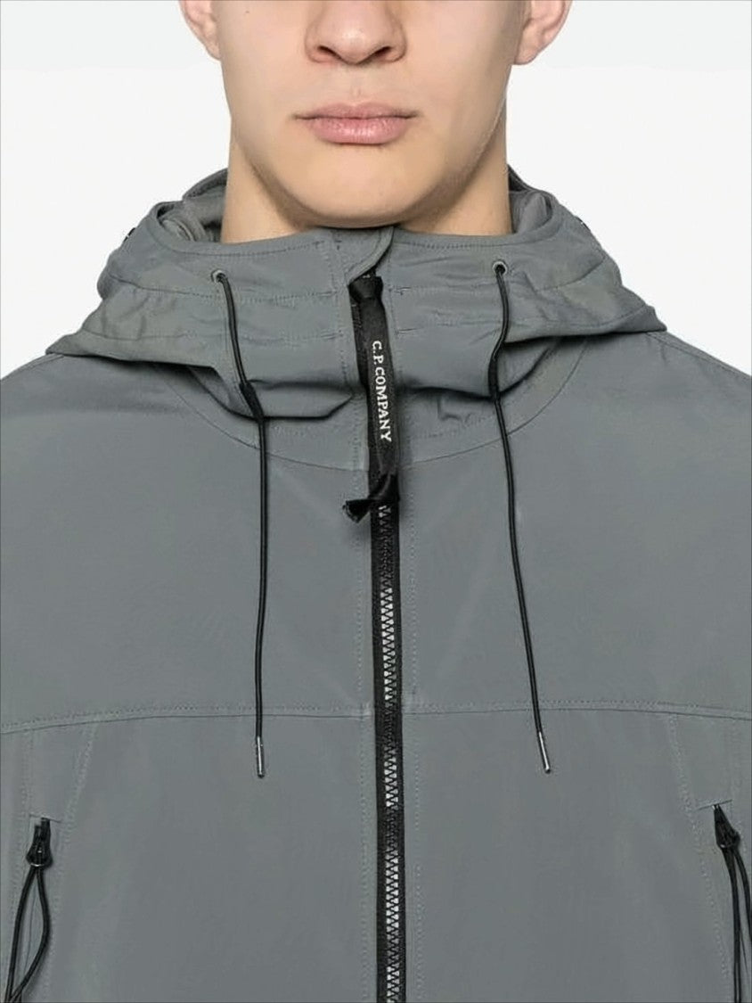 C.P. Company Minimalist Grey Zip Closure Jacket With Adjustable Hood