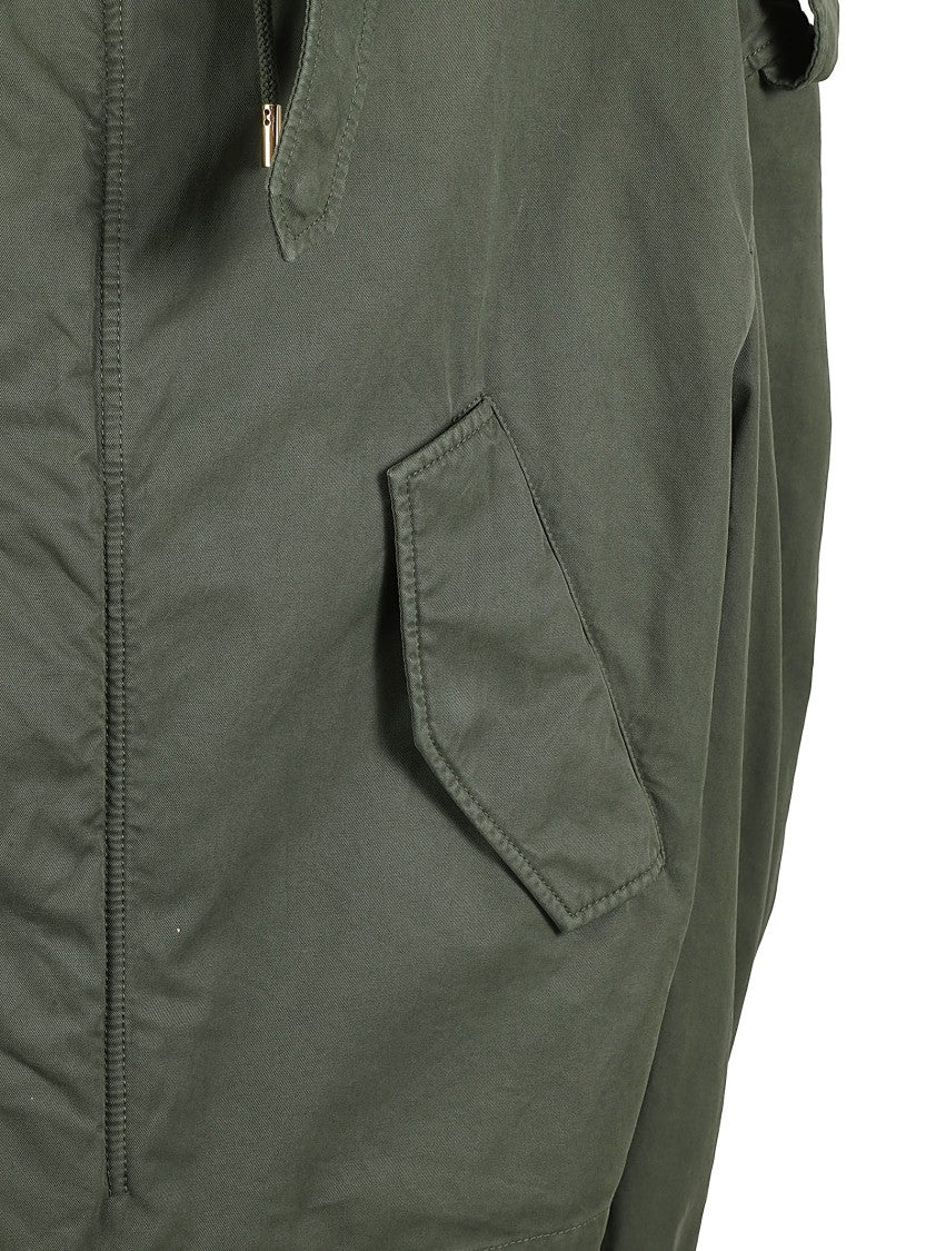 Alexander Mcqueen Relaxed-Fit Green Cotton Coat With Hood