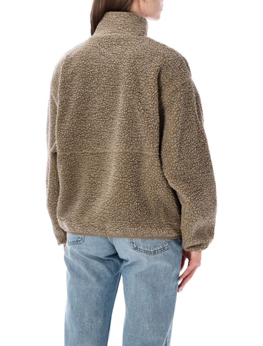 American Vintage Hok Town Pile High-Collar Teddy Plush Jacket