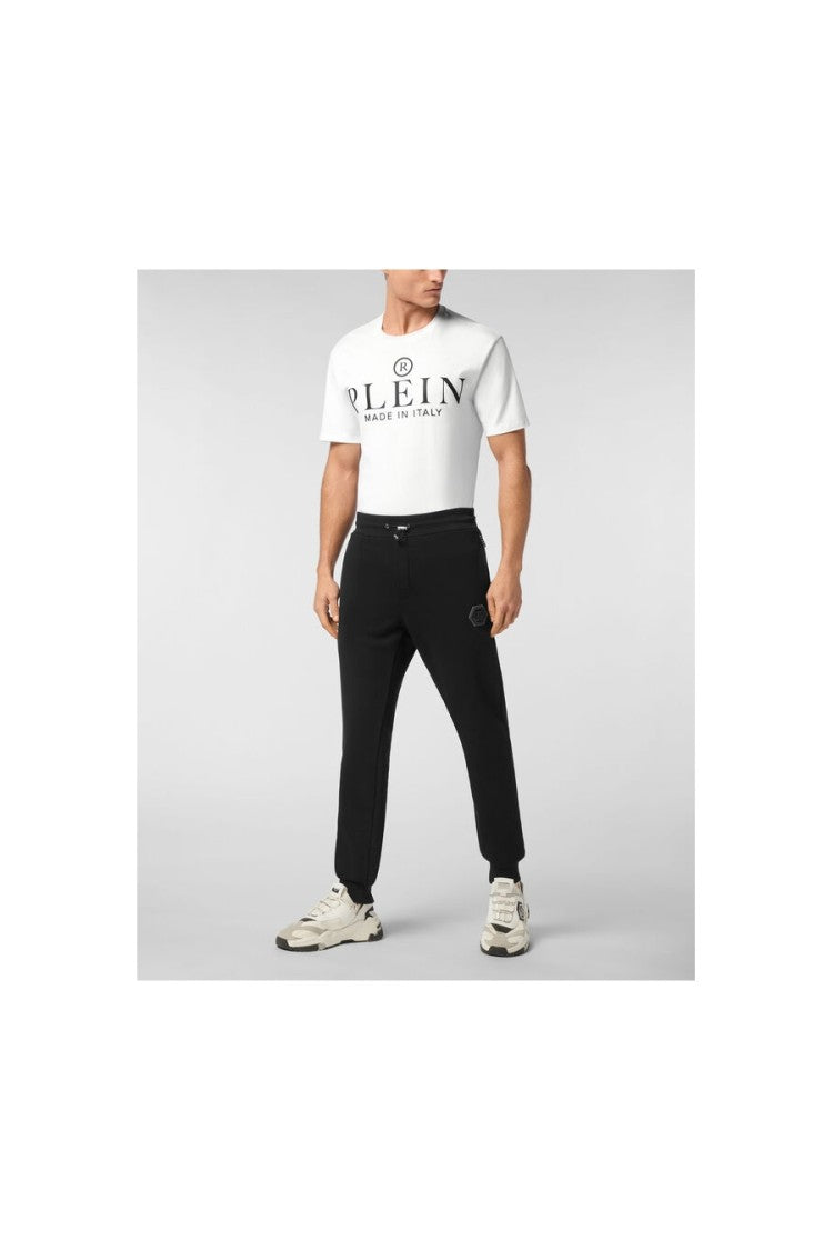 Philipp Plein Tailored Fit Trousers In Black Cotton-Elastan Blend