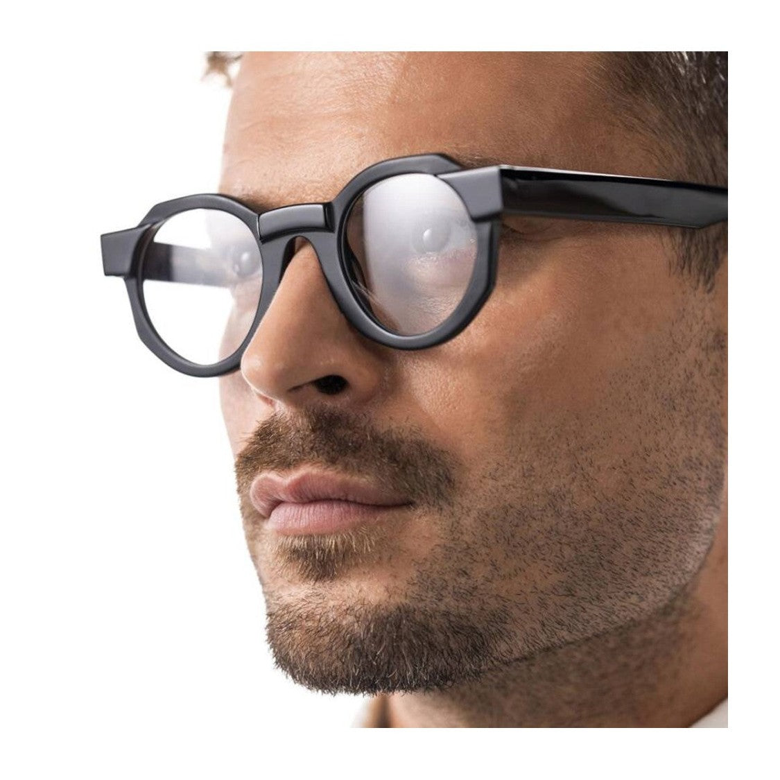 Toffoli Costantino Black T106 Acetate Round Sunglasses