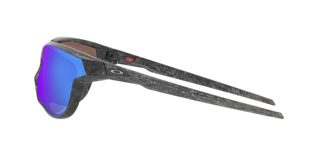 Oakley Bold Angular Frame Black Sunglasses With Reflective Lenses