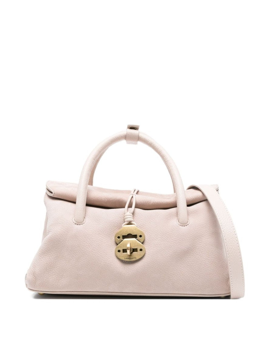 Zanellato Structured Suede And Grained Leather Handbag
