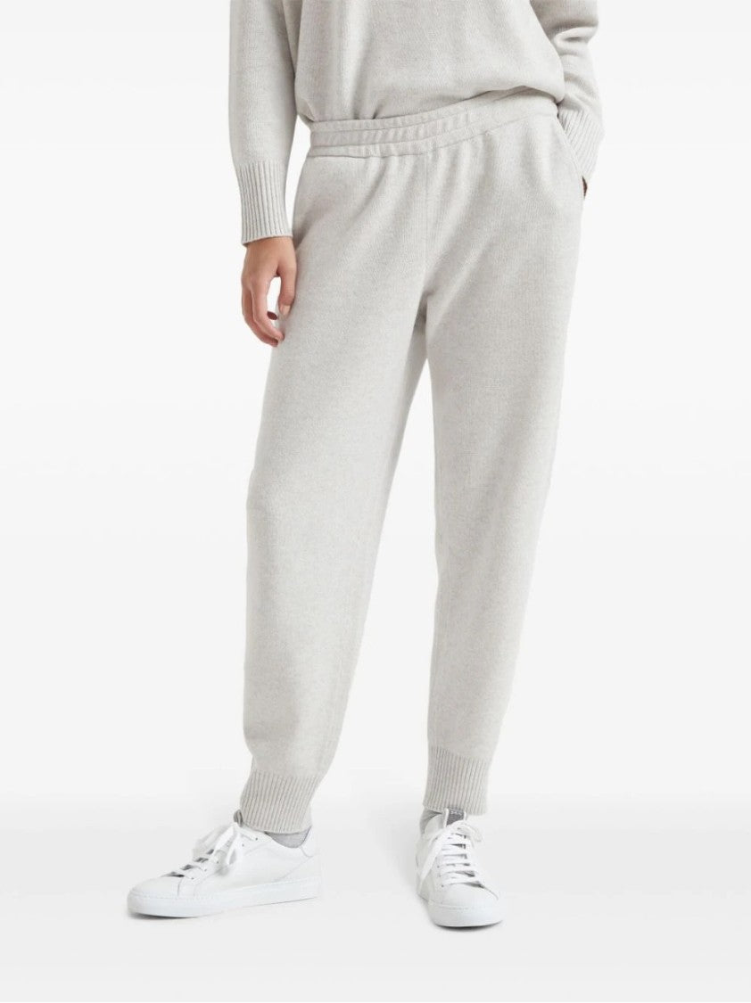 Brunello Cucinelli Wool-Blend Sweatpants With Elastic Waistband And Ribbed Cuffs