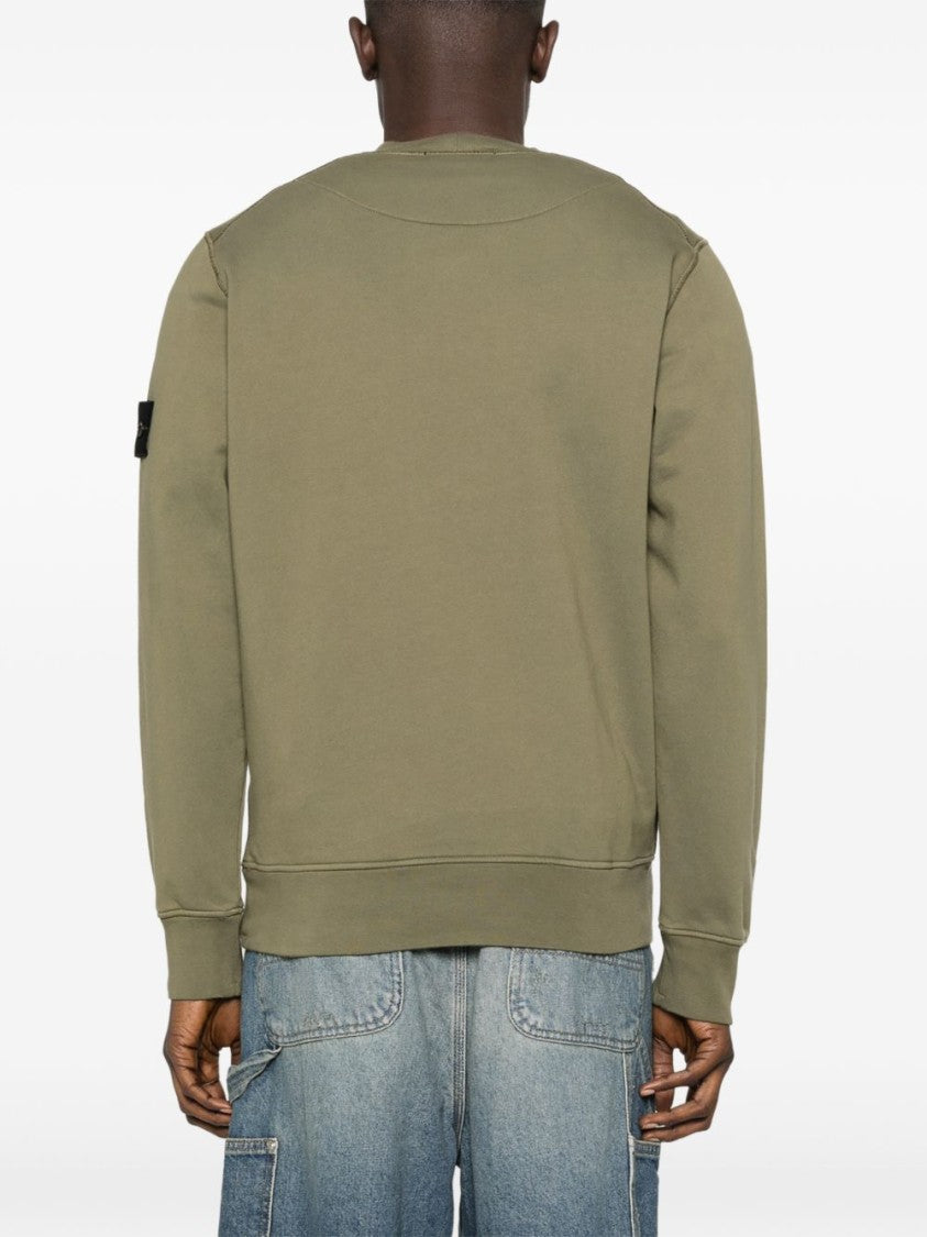 Stone Island Military Green Garment-Dyed Stone Island Sweatshirt