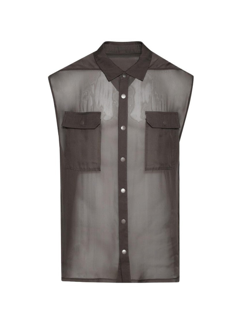 Rick Owens Jumbo Sleeveless Shirt Dust