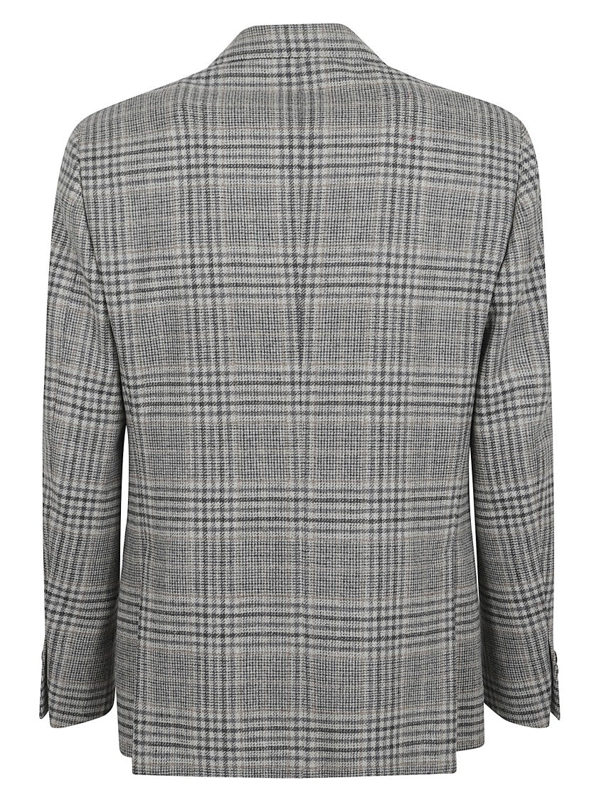 Lardini Plaid Tailored Jacket With Notch Lapels