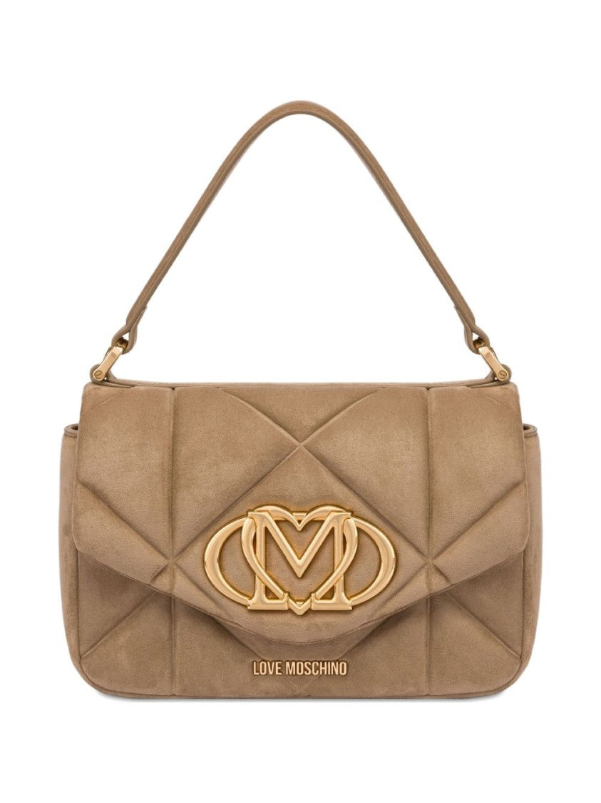 Love Moschino Structured Brown Shoulder Bag