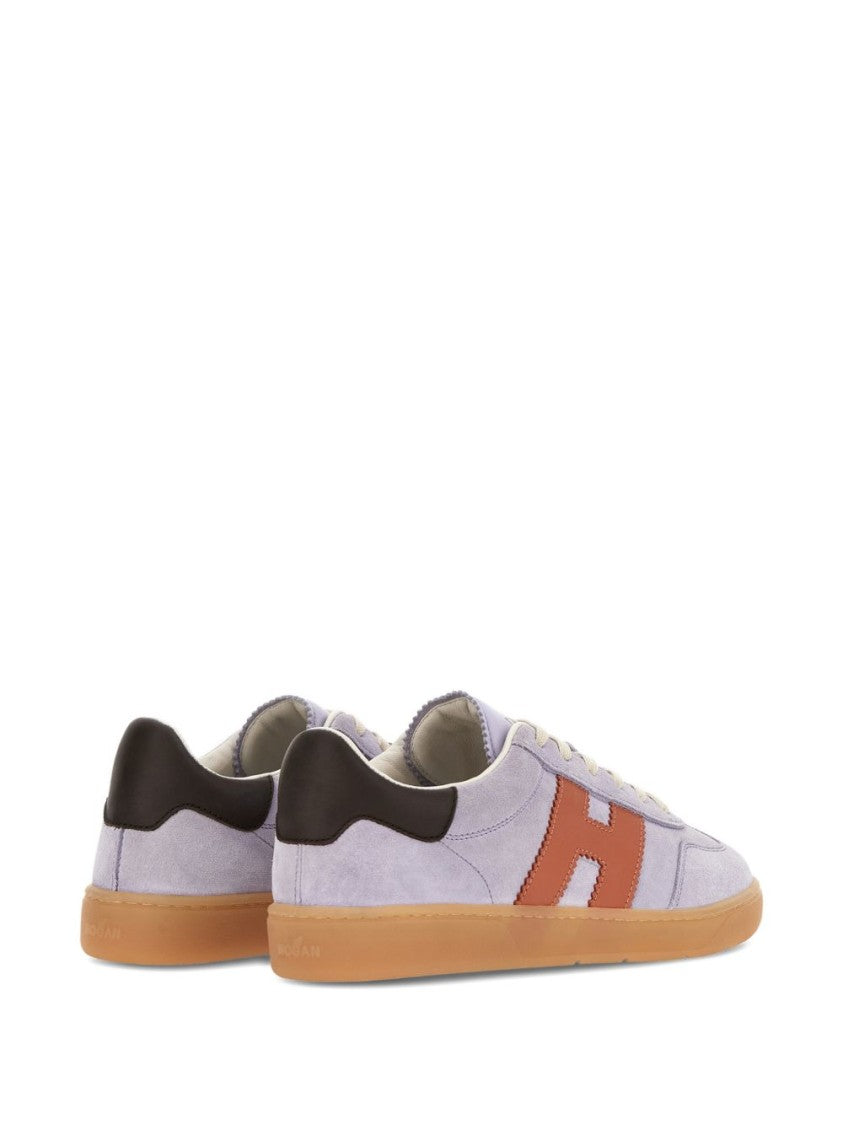 Hogan Premium Leather Purple Sneakers With Bold Accents