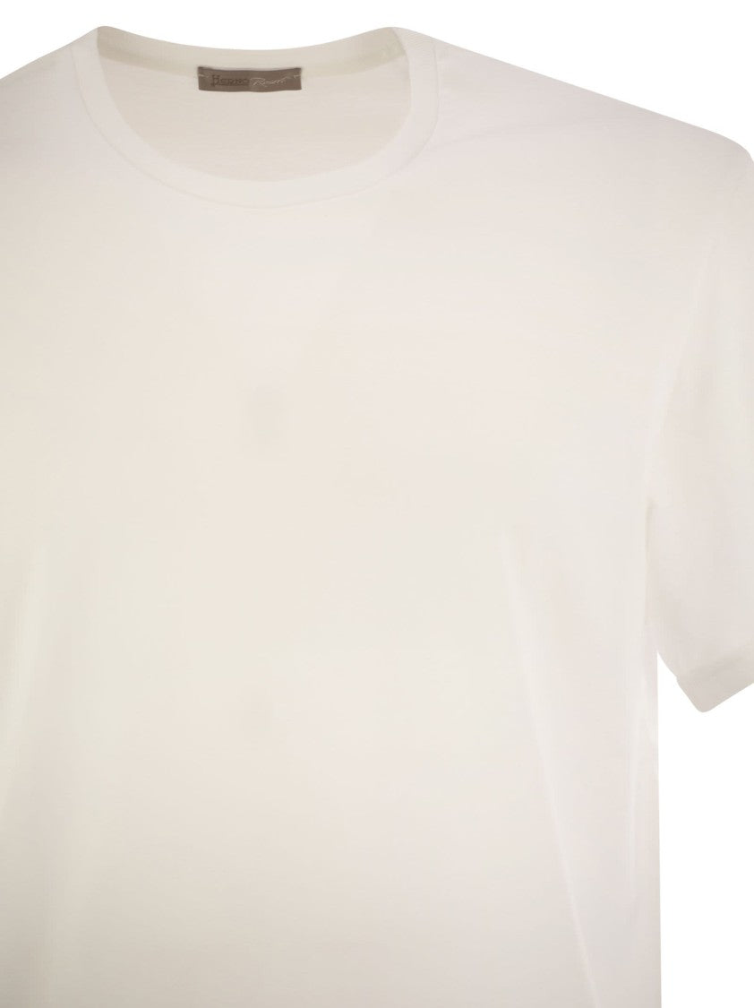 Herno Resort T-Shirt In Cotton And Light Stretch Nylon