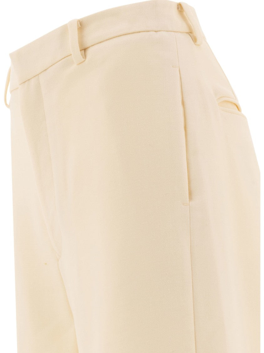 Auralee White Wide-Leg Trousers
