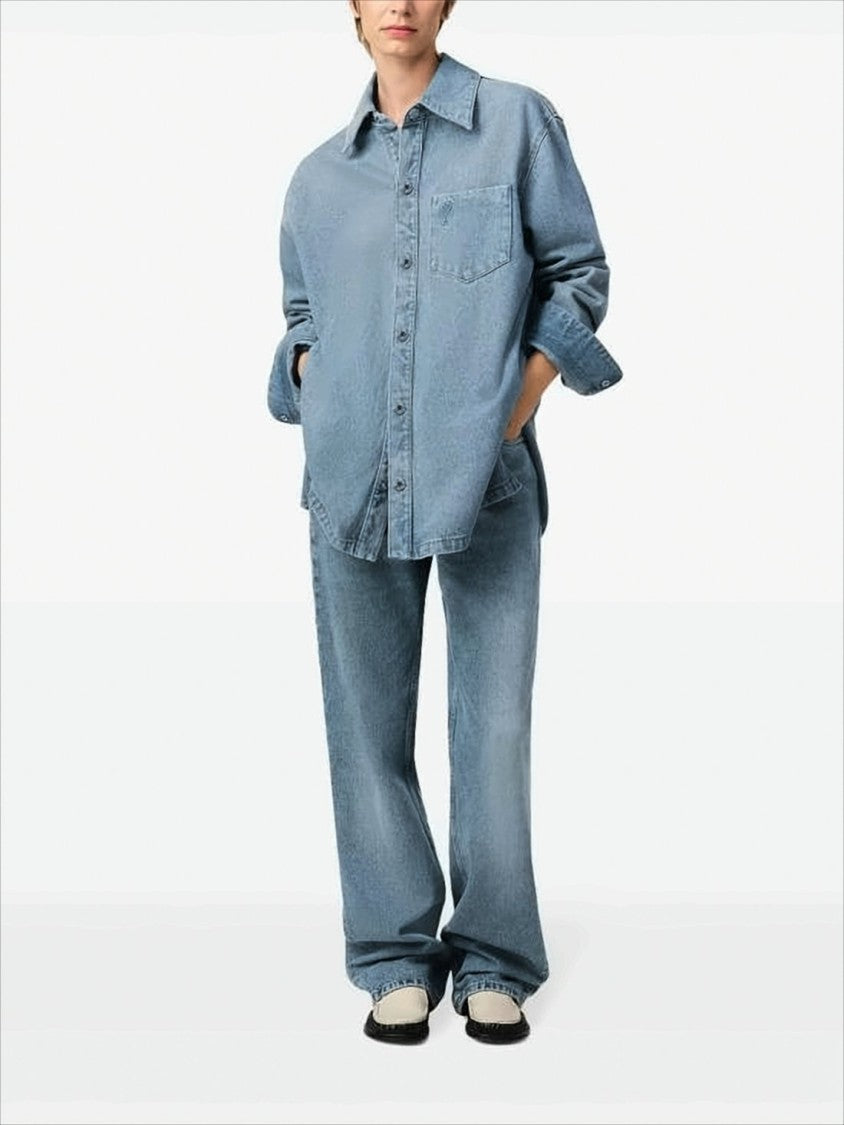 Ami Paris Light Blue Oversized Denim Jacket