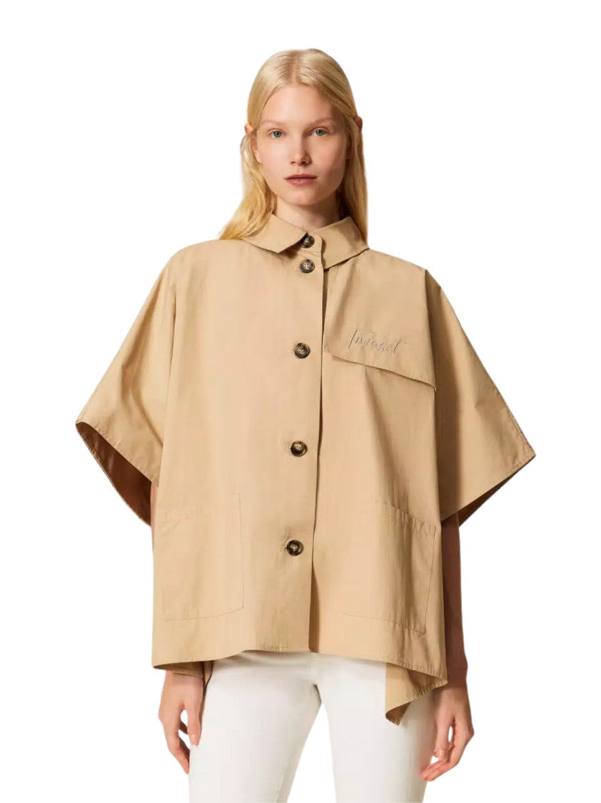Twin-Set Delicate Sand Woven Embroidered Jacket