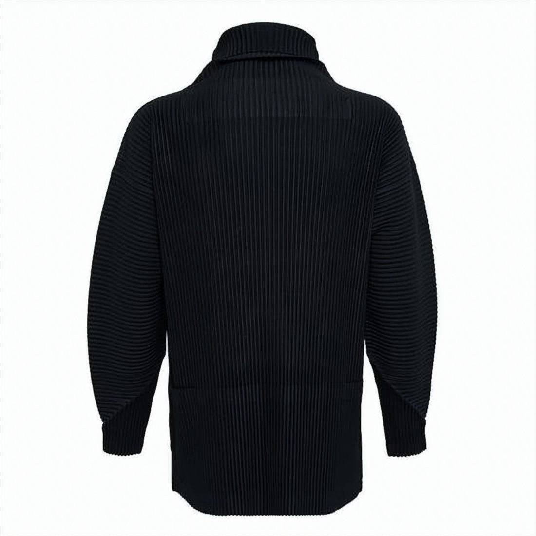 Homme Plissé Issey Miyake Pleated Turtleneck Sweater With High Neckline