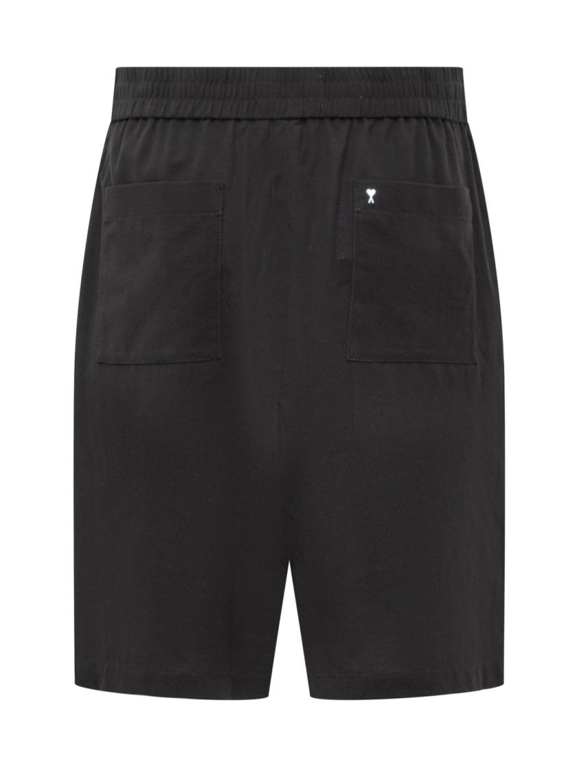 Ami Paris Relaxed Bermuda Shorts With Elastic Waistband