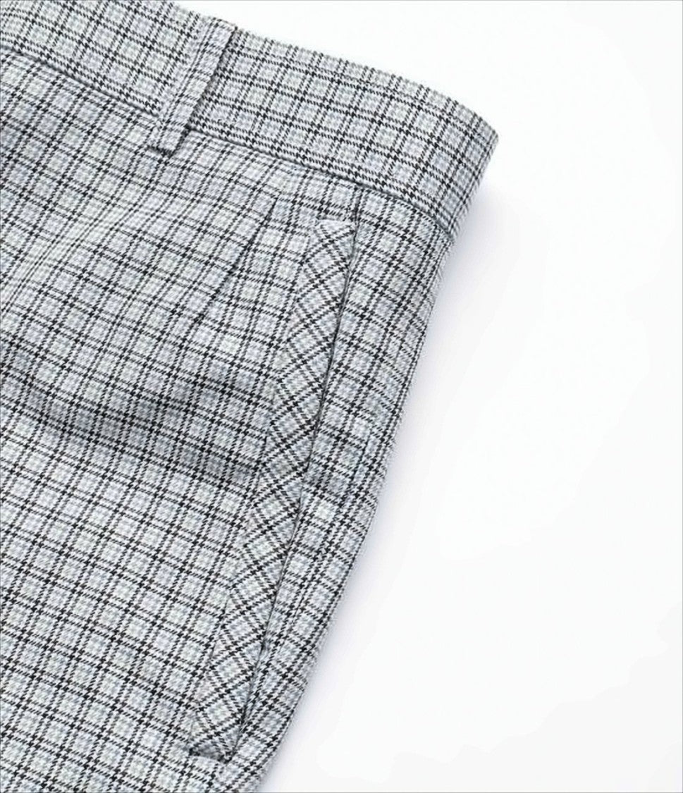 Thom Browne Tailored Grey Shorts With Subtle Checkered Pattern