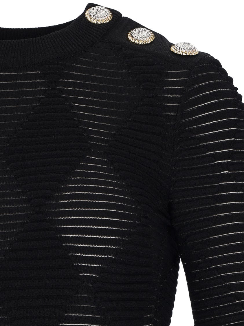 Balmain Textured Sweater – Black