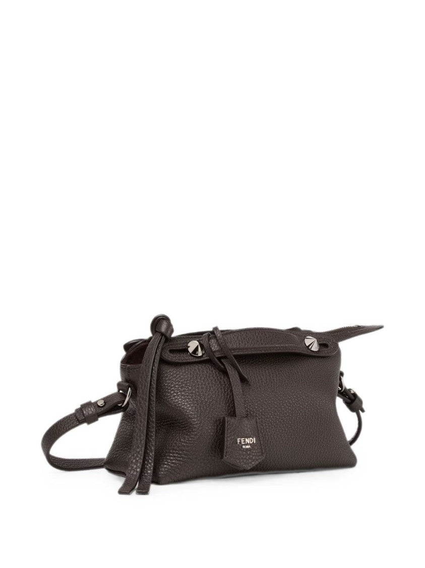 Fendi Textured Leather Pyramid Stud Shoulder Bag