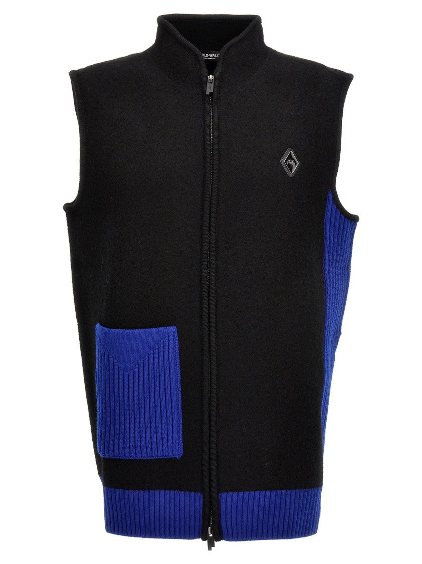 A-Cold-Wall* Two-Color Merino Wool Vest With Zip Closure And Logo Plaque