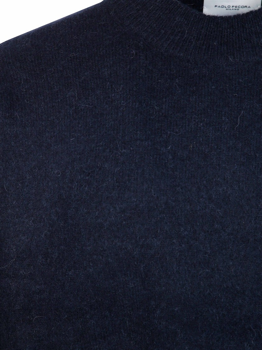 Paolo Pecora Dark Navy Knit Sweater