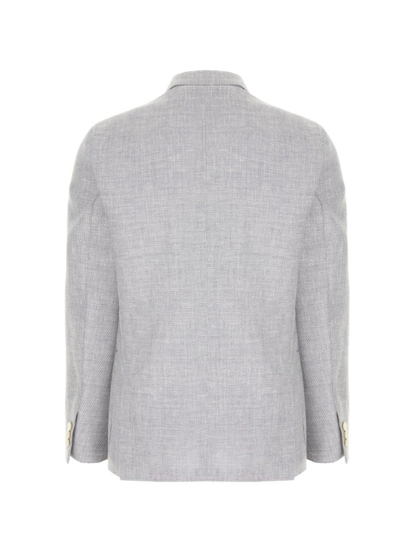 Lardini Tailored Grey Jacket With Button Fastening And Pocket Details
