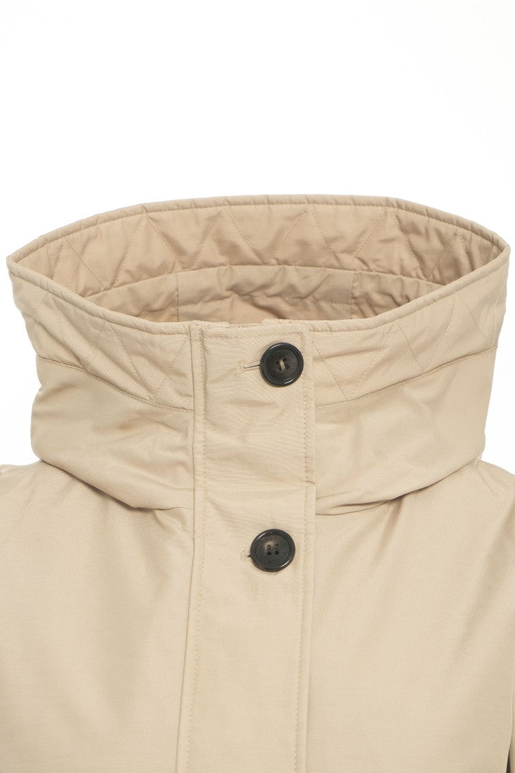 Woolrich Beige High-Collar Casual Jacket With Convertible Hood
