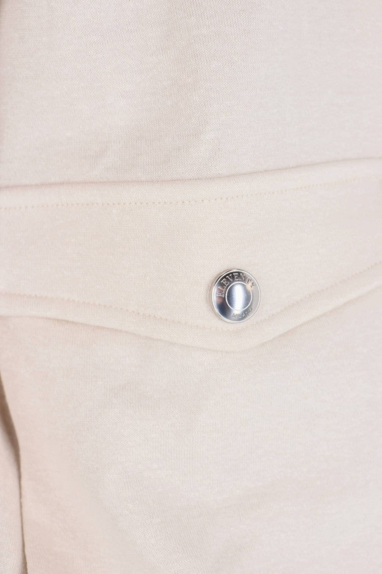 Eleventy Sabbia White Cotton-Linen Zip Jacket