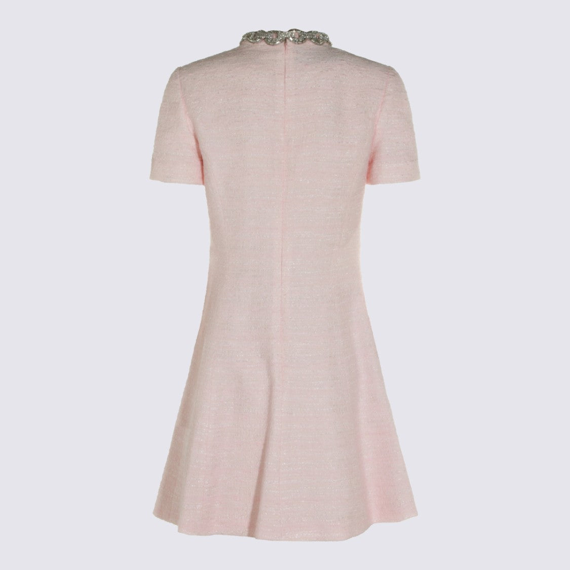 Valentino Textured Mini Dress With Embellished Neckline