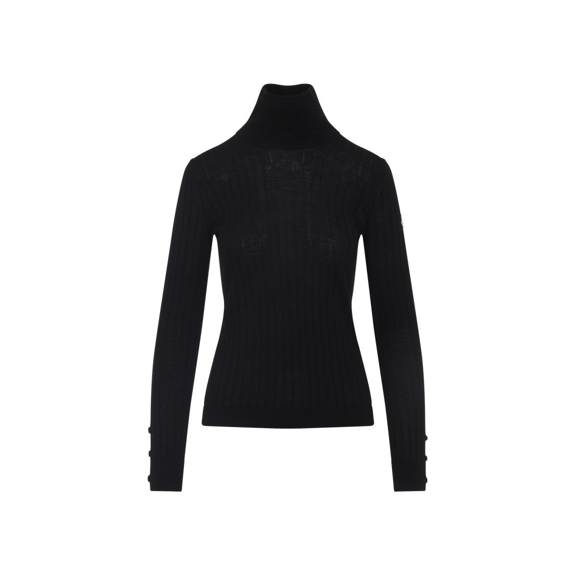 Moncler Black Virgin Wool Turtle Neck Sweater