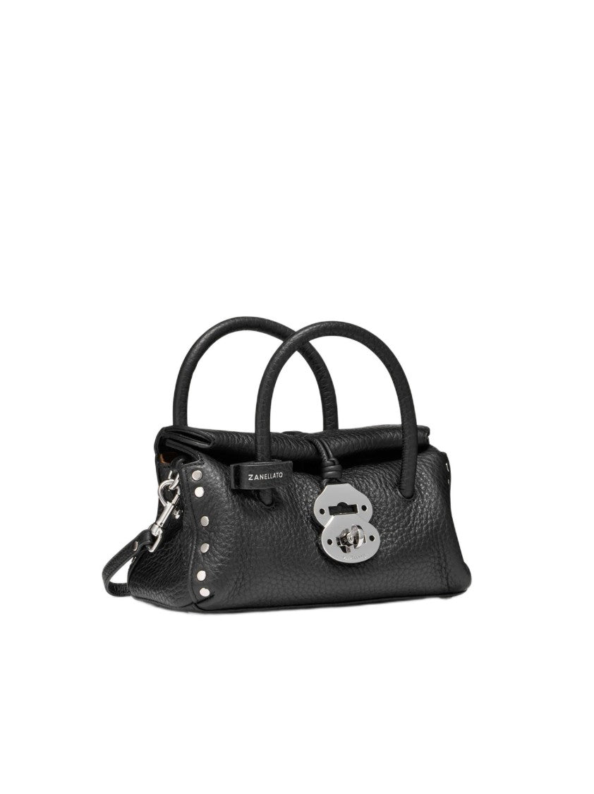 Zanellato Compact Textured Tote Bag With Silver Details