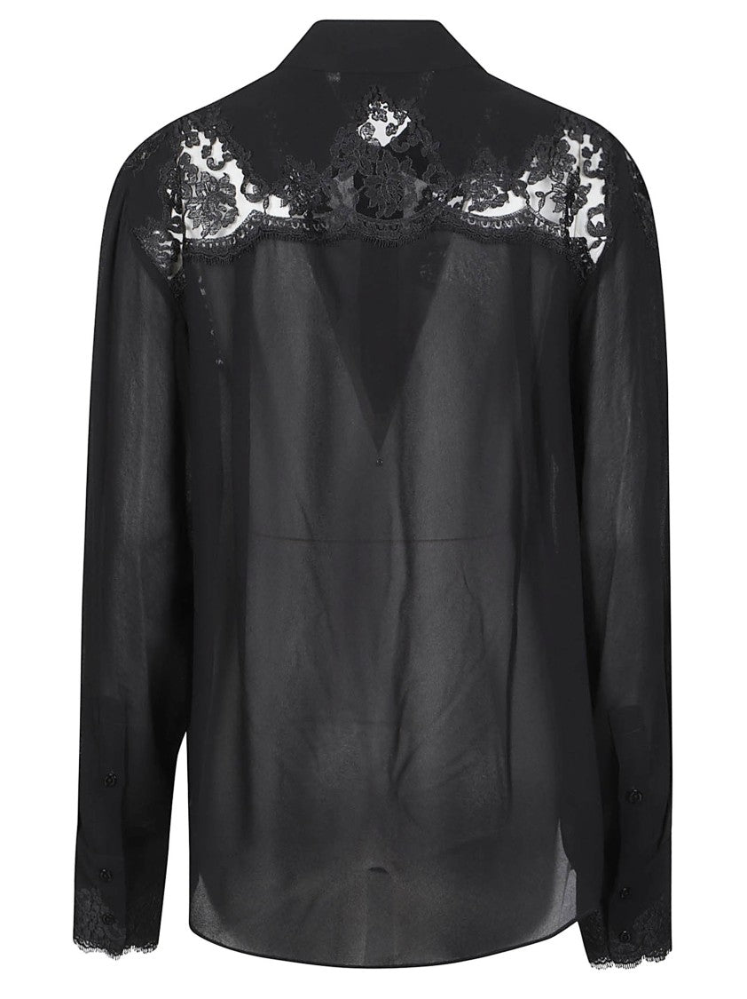 Ermanno Firenze Black Long Sleeve Sheer Viscose Shirt