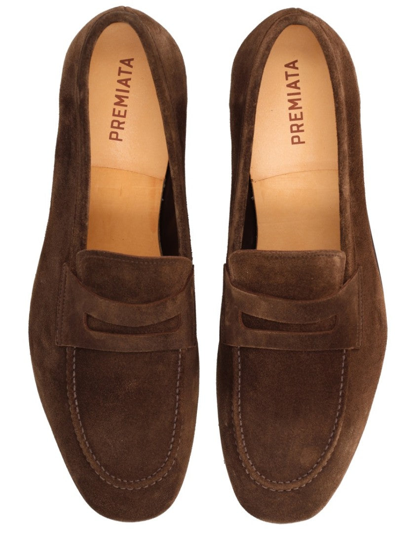 Premiata Brown Suede Rounded Toe Loafers