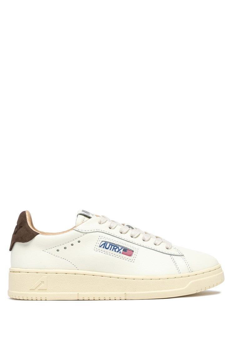 Autry White Dallas Brown Trim Sneakers